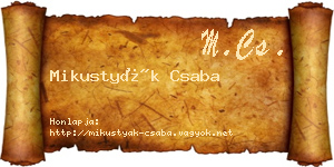 Mikustyák Csaba névjegykártya